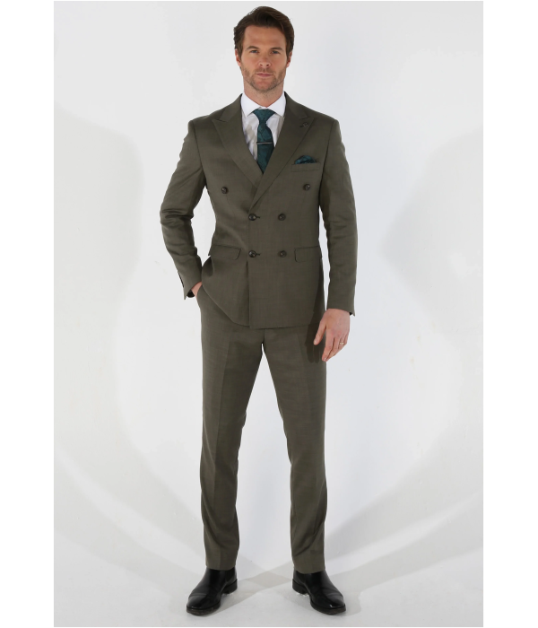 Kurt - Men's 2 Piece Sage Green Double Breasted Suit