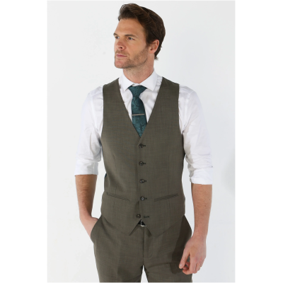 Kurt - Men's Sage Tailored Fit Waistcoat