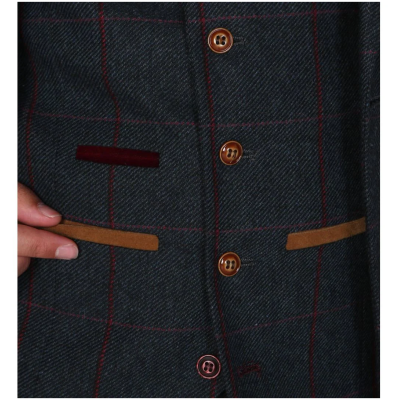 Madrid - Men's Blue Tweed Waistcoat