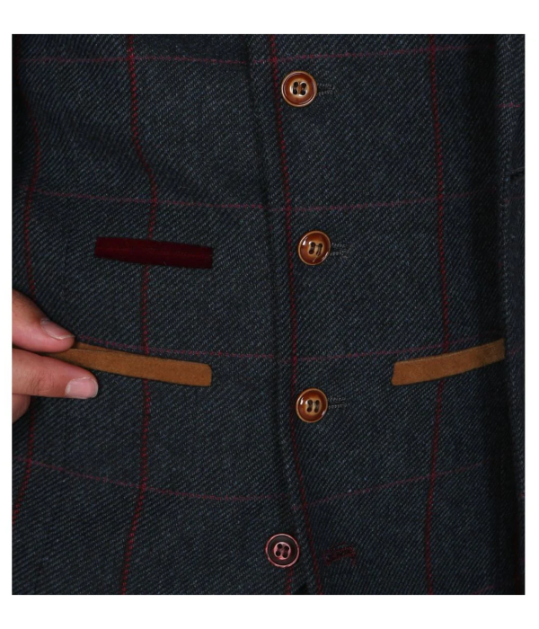 Madrid - Men's Blue Tweed Waistcoat