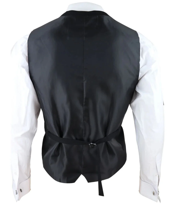 Marco - Men's Double Breasted Scoop Black Waistcoat