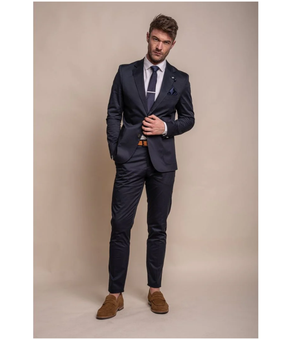 Mario - Men's Classic Summer Navy 2 Piece Suit