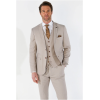 Mayfair - Men's 3 Peice Beige Birdseye Wedding Suit
