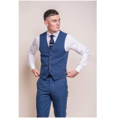 Miami - Men's Blue Wedding Waistcoat