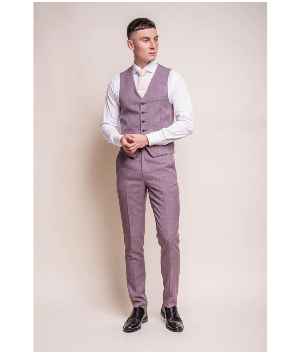 Miami - Men's Pink Slim Fit Summer Waistcoat