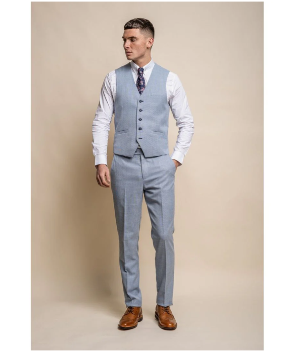 Miami - Men's Summer Light Blue Waistcoat