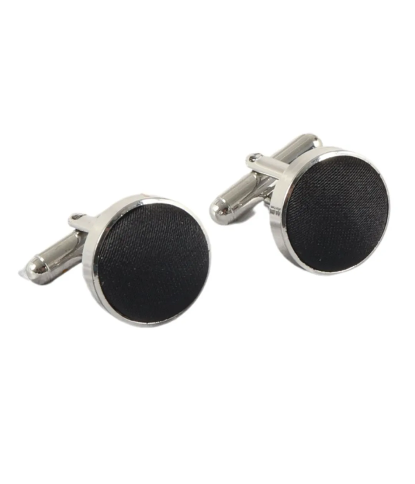 Men's Bow Tie Pocket Square Cuff Links Gift Set Black Color