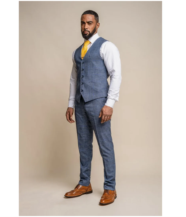 Phantom - Men's Blue Check Waistcoat