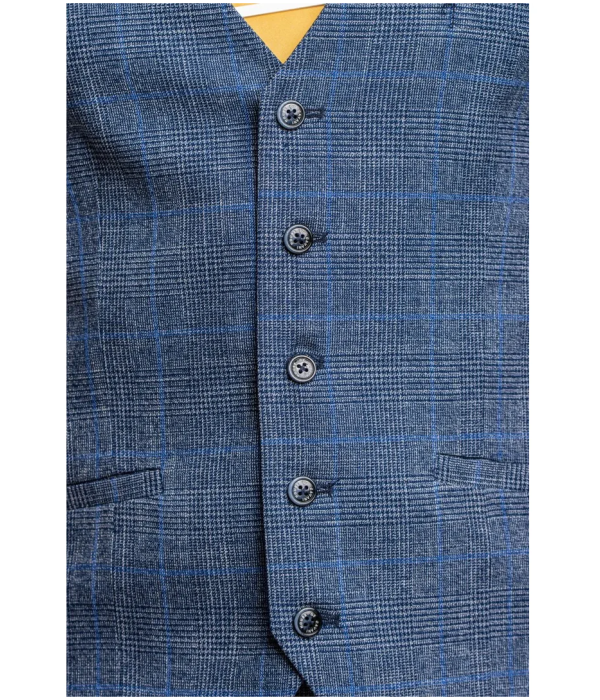 Phantom - Men's Blue Check Waistcoat