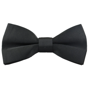 Bow Tie Black Satin Clip On Men’s Boys Unisex Tuxedo Shirt