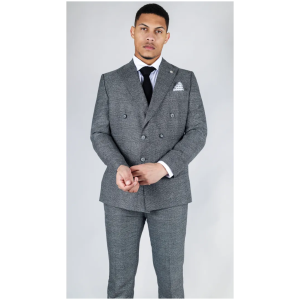 STZ90 – Men’s Grey Double Breasted 2 Piece Suit