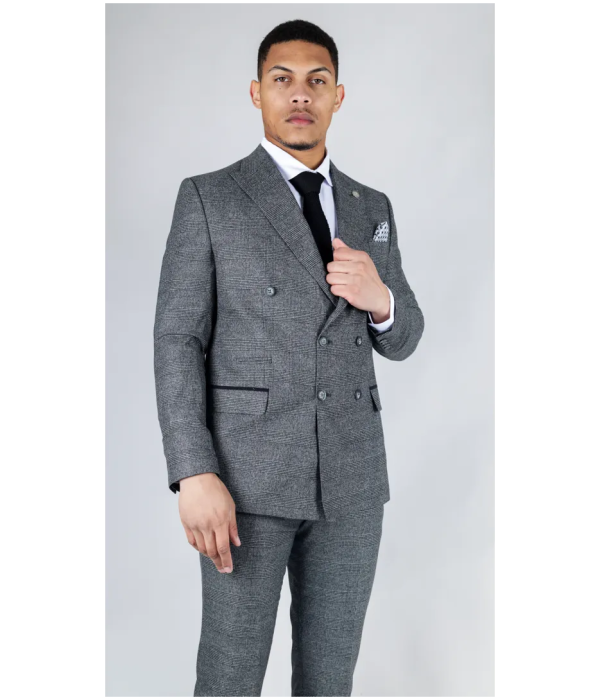 STZ90 - Men's Grey Double Breasted 2 Piece Suit