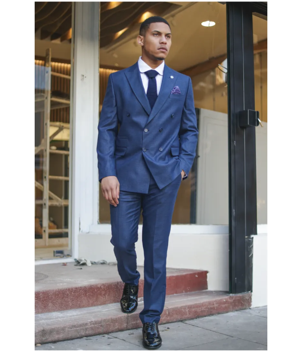 STZ91 - Men's Blue Double Breasted 2 Piece Suit