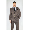 STZ92 - Men's Brown Double Breasted 2 Piece Suit