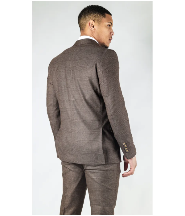 STZ92 - Men's Brown Double Breasted 2 Piece Suit