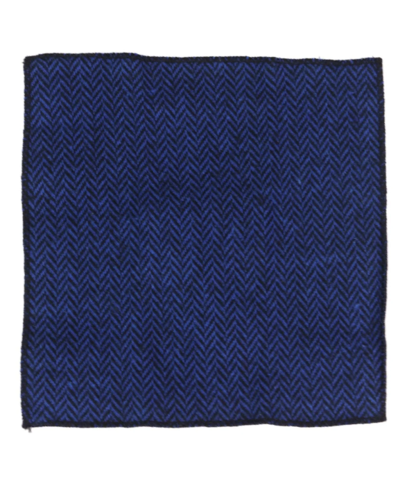 Men's Tweed Blue Tie Hankie Set Classic British Heritage Wool Herringbone