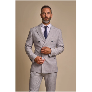 Tokyo – Men’s Grey 2 Piece Double Breasted Suit