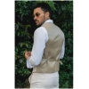 TP-10 - Men's Summer Suit Waistcoat Trousers Linen Formal Cream Beige Wedding