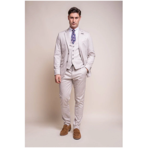 Valencia Men’s Classic Cream 3-Piece Wedding Suit