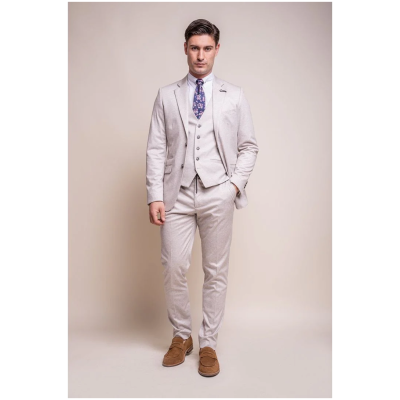 Valencia Men's Classic Cream 3-Piece Wedding Suit