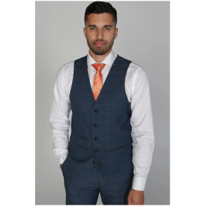 Viceroy – Men’s Blue Check Waistcoat