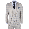 Warwick Men's Beige 3-Piece Checked Suit