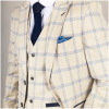 Warwick Men's Beige 3-Piece Checked Suit