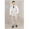 Warwick Men's Beige 3-Piece Checked Suit