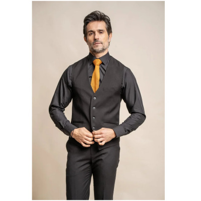 Marco - Men's Classic Black Waistcoat