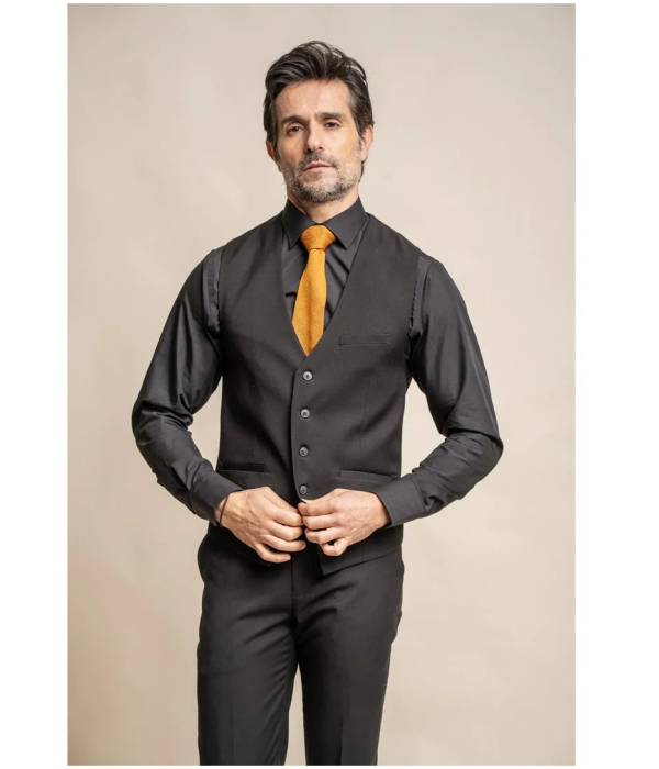 Marco - Men's Classic Black Waistcoat