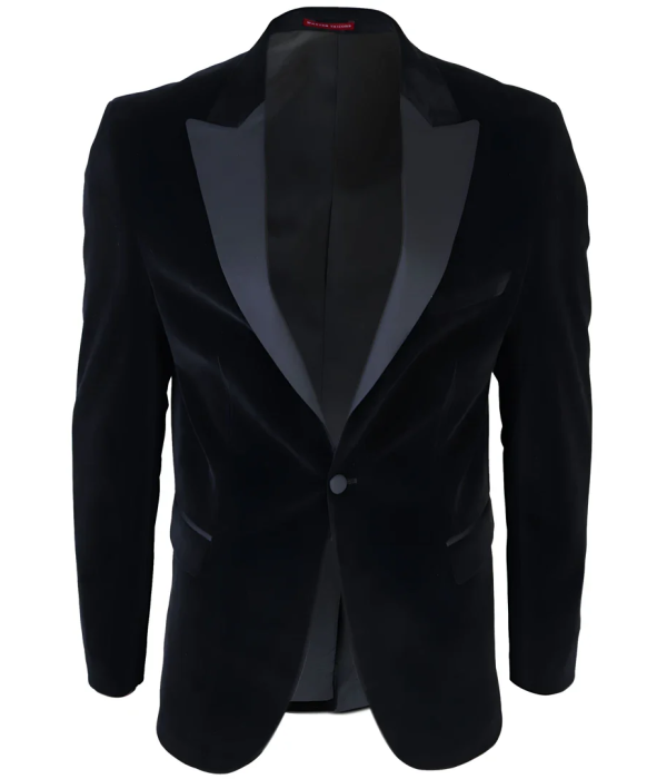 Men's Black Velvet Tux Blazer Satin Lapels Dinner Wedding Prom Black Tie