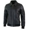 Men's Leather Harrington Black Bomber Classic Pilot Jacket