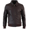 Men's Leather Harrington Burgundy Bomber Classic Pilot Jacket