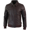 Men's Leather Harrington Burgundy Bomber Classic Pilot Jacket