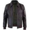 Men's Leather Harrington Burgundy Bomber Classic Pilot Jacket