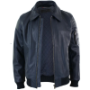 Men's Leather Harrington Navy Bomber Classic Pilot Jacket