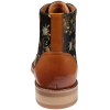 Adan - Men's Floral Print Leather Oxford Ankle Brown Boots