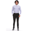 Men's Stripe Button Down Poplin Shirt With Bar & Chain Formal Classic