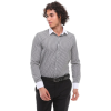 Men's Button Down Stripe Dress Shirt Formal Classic Collar - Black