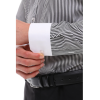 Men's Button Down Stripe Dress Shirt Formal Classic Collar - Black