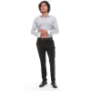 Men's Button Down Stripe Dress Shirt Formal Classic Collar - Grey