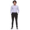 Men's Button Down Stripe Dress Shirt Formal Classic Collar - Blue