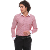 Men's Button Down Stripe Dress Shirt Formal Classic Collar - Red
