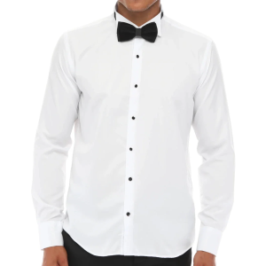 Men’s Wing Collar Shirt Tuxedo White Double Cuff Dinner Classic