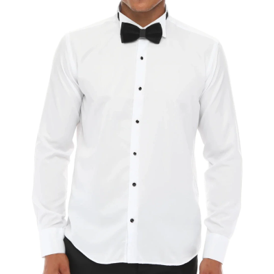 Men's Wing Collar Shirt Tuxedo White Double Cuff Dinner Classic