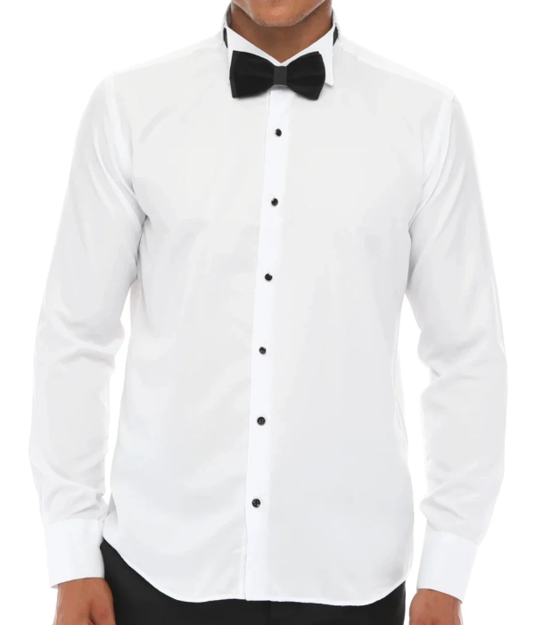 Men's Wing Collar Shirt Tuxedo White Double Cuff Dinner Classic