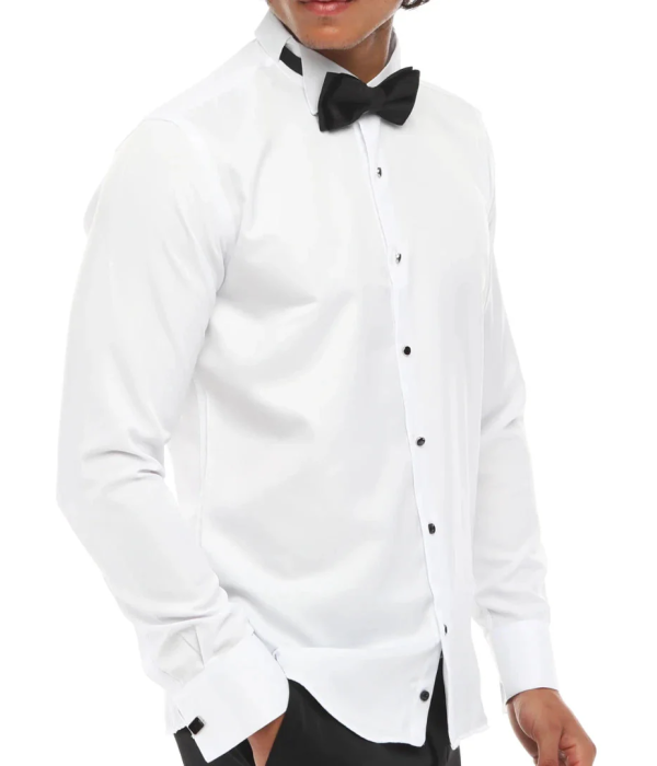 Men's Wing Collar Shirt Tuxedo White Double Cuff Dinner Classic