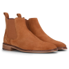 Men's Camel Suede Leather Slip On Chelsea Ankle Boots