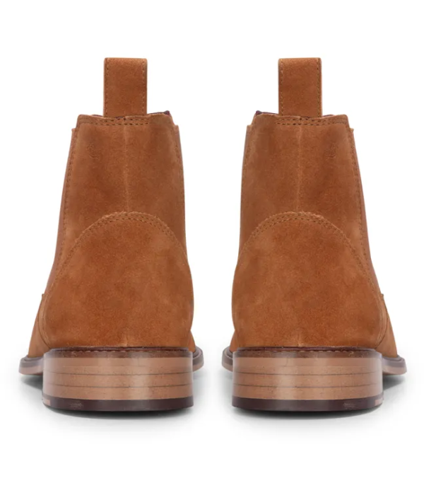 Men's Camel Suede Leather Slip On Chelsea Ankle Boots