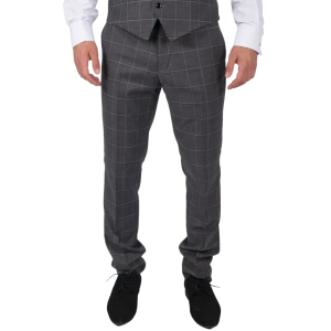 Hobbs – Men’s Grey Check Trousers Vintage Retro Smart Wedding